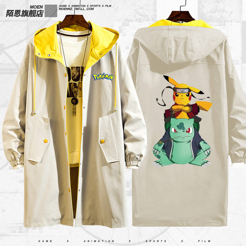 Jacket Elf Bảo Giấc mơ Elf Pikachu Thám Co-hoạt hình Jacket Quần áo Couple nam Và nữ áo gió