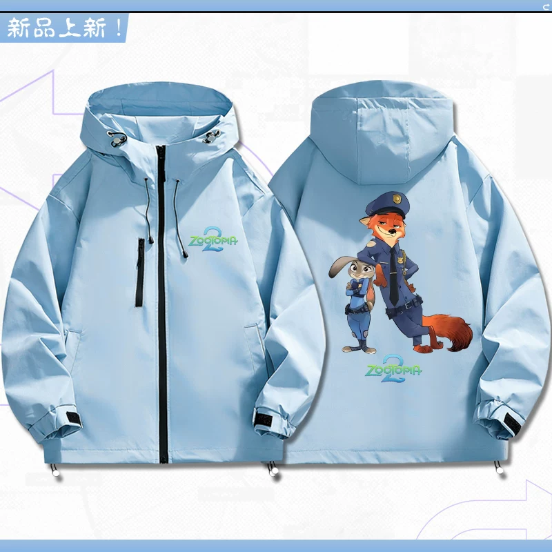 Молодёжная повседневная куртка (Zootopia) с капюшоном, двудимонный принт, унисекс, размеры M–4XL