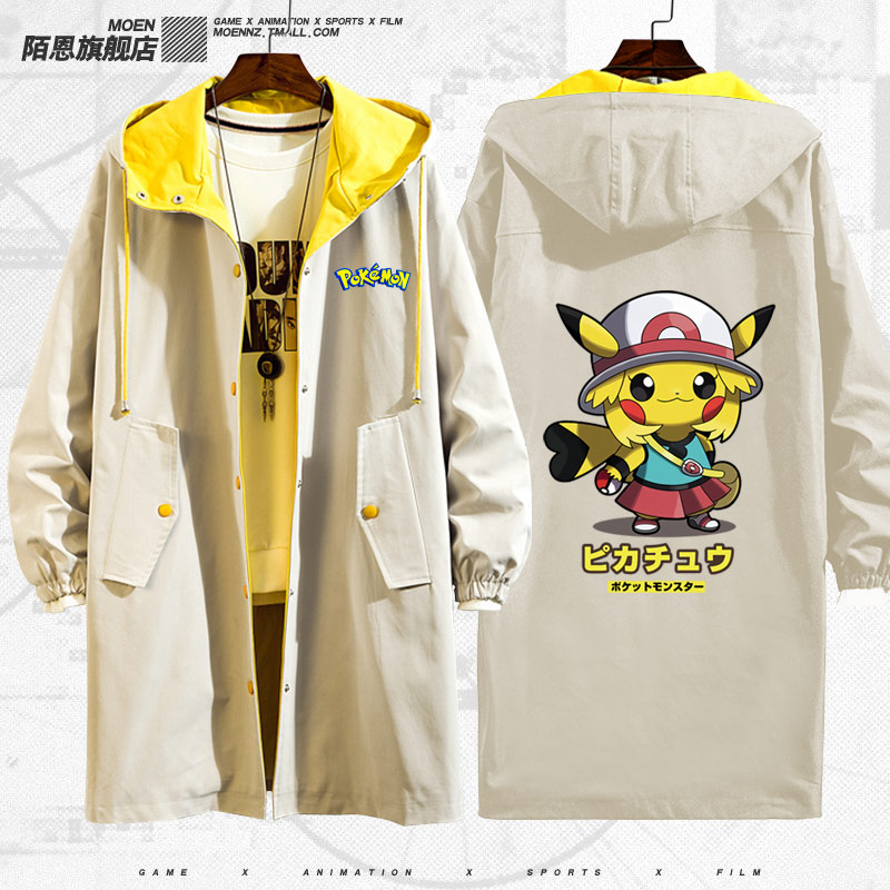 Jacket Elf Bảo Giấc mơ Elf Pikachu Thám Co-hoạt hình Jacket Quần áo Couple nam Và nữ áo gió