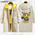 Jacket Elf Bảo Giấc mơ Elf Pikachu Thám Co-hoạt hình Jacket Quần áo Couple nam Và nữ áo gió 