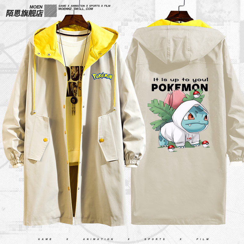 Jacket Elf Bảo Giấc mơ Elf Pikachu Thám Co-hoạt hình Jacket Quần áo Couple nam Và nữ áo gió