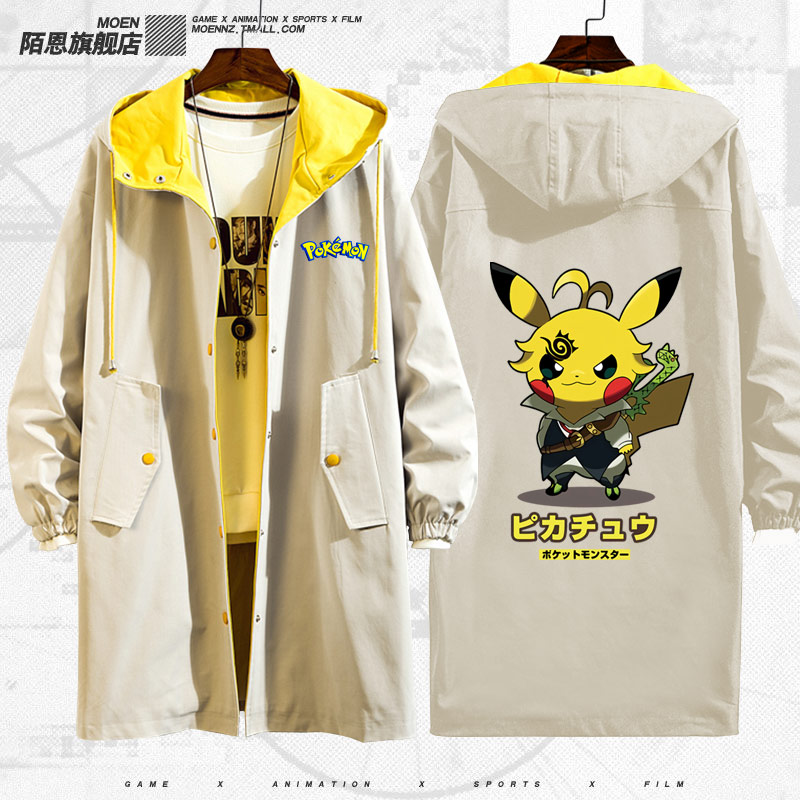 Jacket Elf Bảo Giấc mơ Elf Pikachu Thám Co-hoạt hình Jacket Quần áo Couple nam Và nữ áo gió