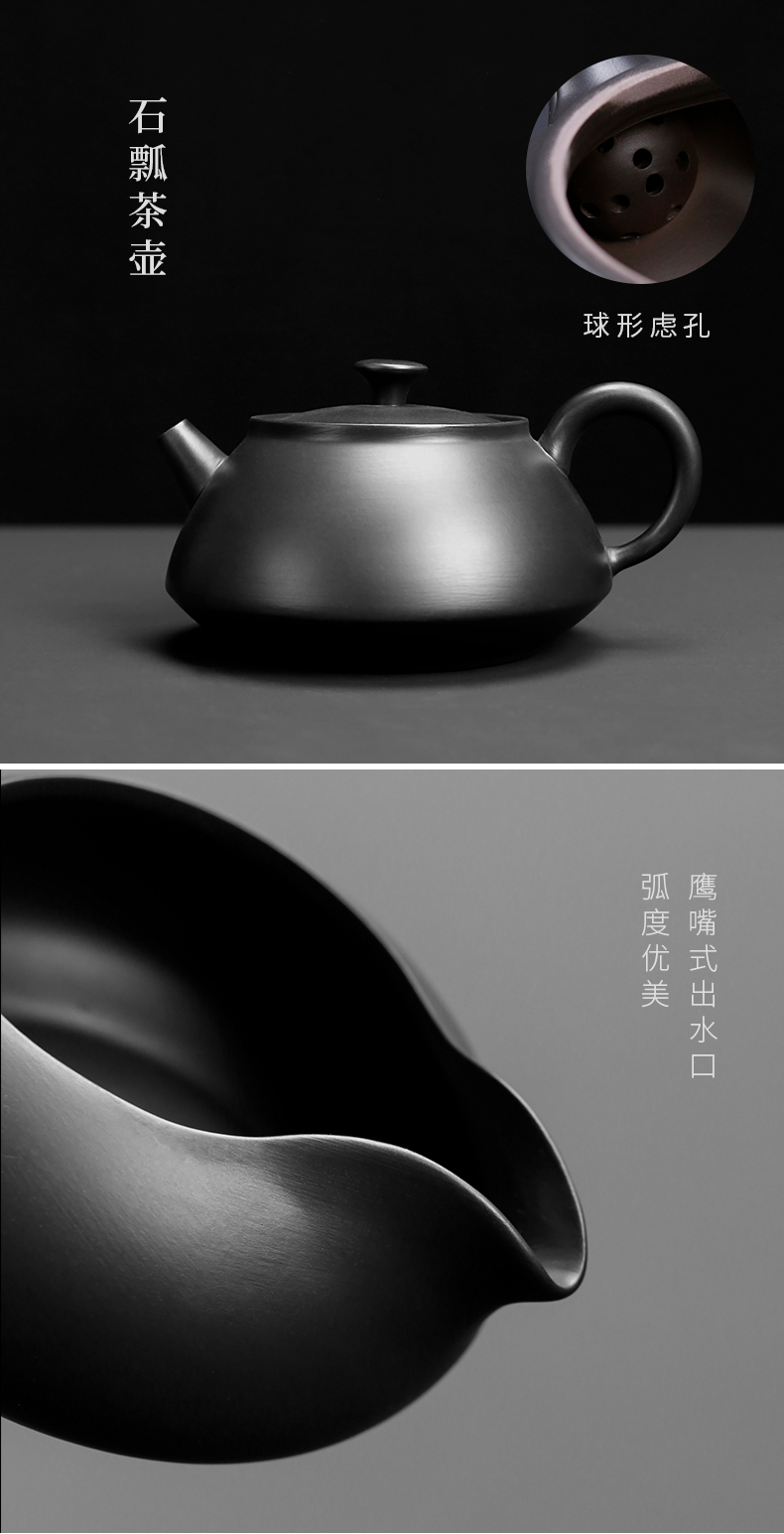 Tao blessing, violet arenaceous kung fu tea set home a whole set of black mud purple sand teapot teacup tea tea set