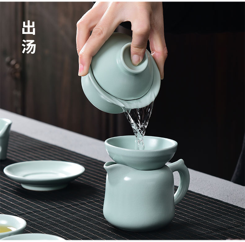 Tao blessing of household ceramics kung fu tea set a complete set of your up teapot teacup tea wash to gift set, tea set