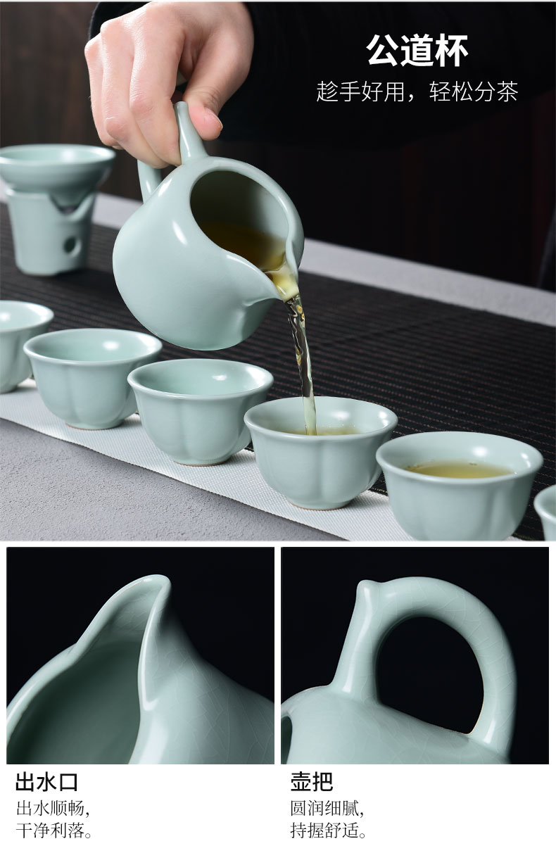 Tao blessing of household ceramics kung fu tea set a complete set of your up teapot teacup tea wash to gift set, tea set