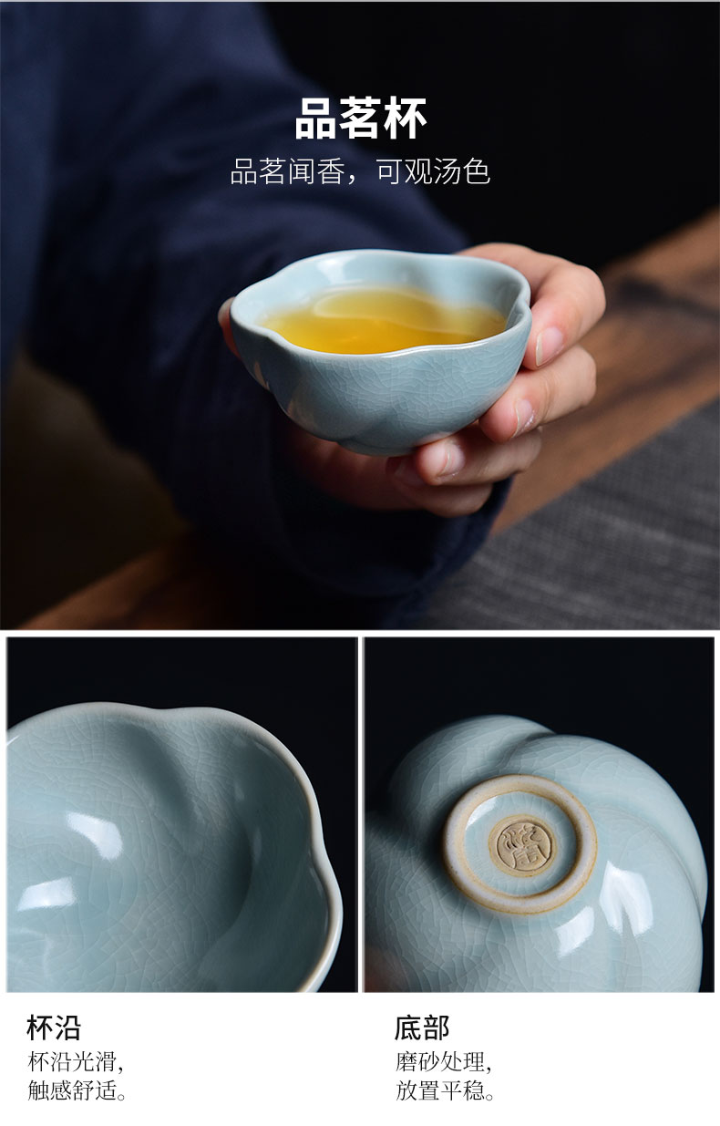 Tao blessing the azure suits for your up tea sets of household of a complete set of your porcelain piece of kung fu tea teapot teacup combination