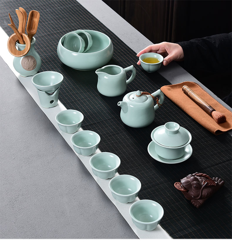 Tao blessing of household ceramics kung fu tea set a complete set of your up teapot teacup tea wash to gift set, tea set