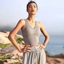 La Nikar gray sports vest womens belt chest pad collocation yoga suit gym suspenders top