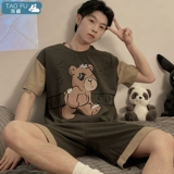 Хлопковая тонкая пижама, комплект для школьников, короткий рукав, подходит для подростков, большой размер