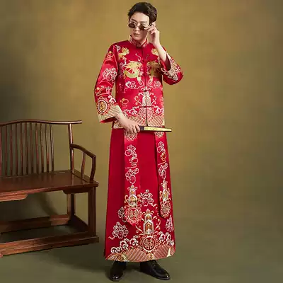 Men's style Xiuhe uniform groom 2020 new Dragon and Phoenix hanging Chinese wedding dress Men's toast clothing Tang suit