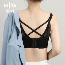 Mystery Hepburn series beauty back underwear Womens summer thin section big chest show small sub-breast anti-sagging no rim bra