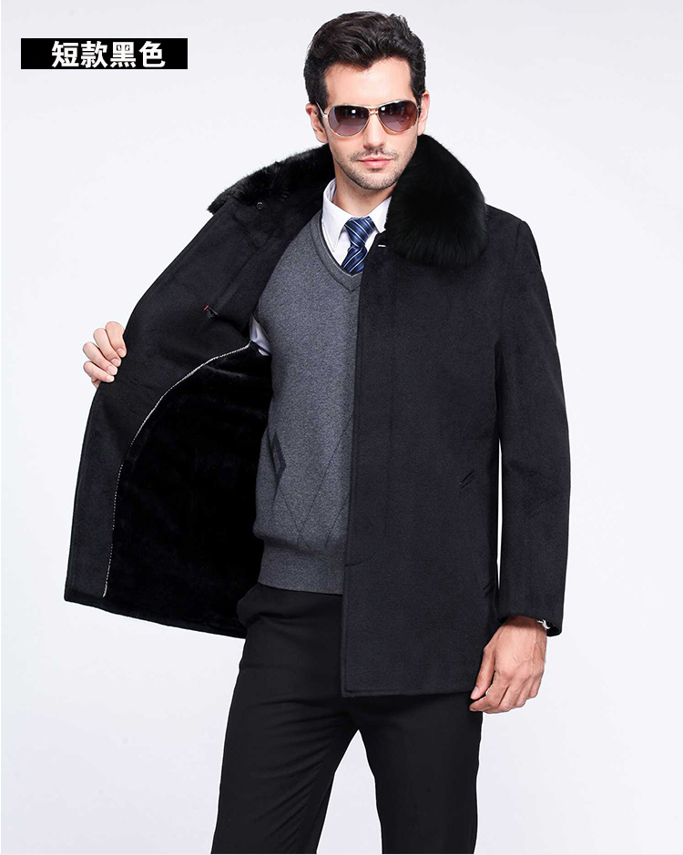 Playboy thương hiệu của người đàn ông áo len mùa đông cashmere coat trung niên cộng với nhung dày lên daddy coat