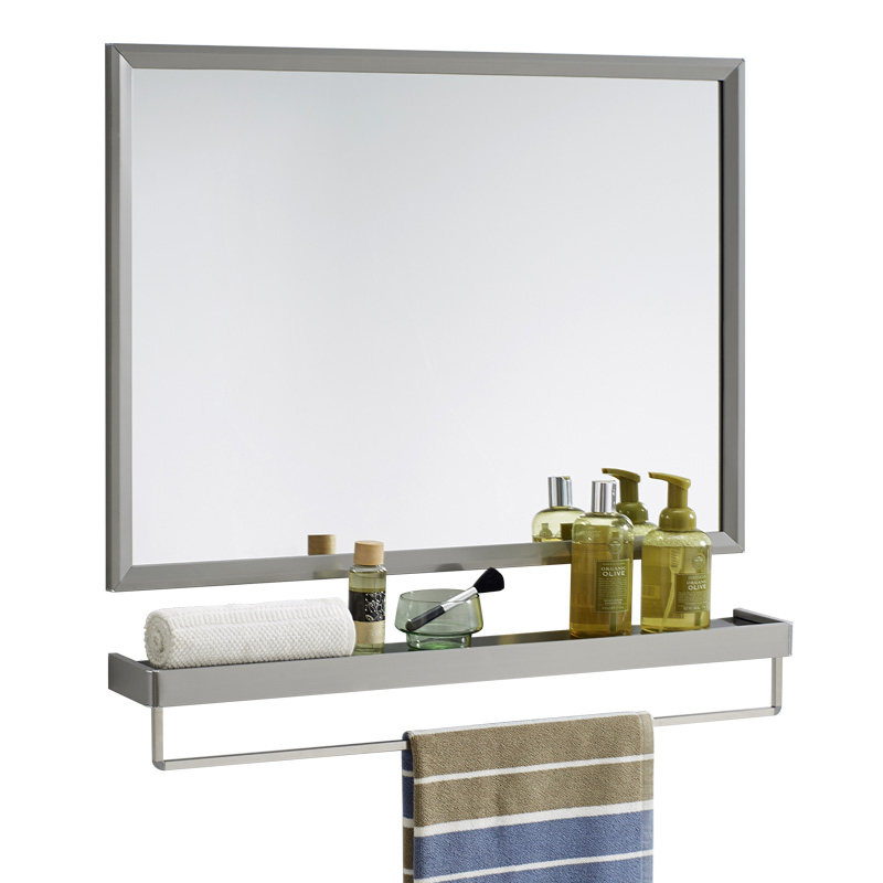 Bathroom Mirror Mirror Cabinet With Shelve Makeup Room Toilet Makeup Mirror Washroom Table Mirror Stainless Steel Waterproof