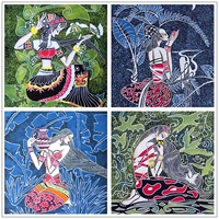 Этнический кофейный аксессуар из провинции Юньнань для отеля, декор, ручная роспись, этнический стиль