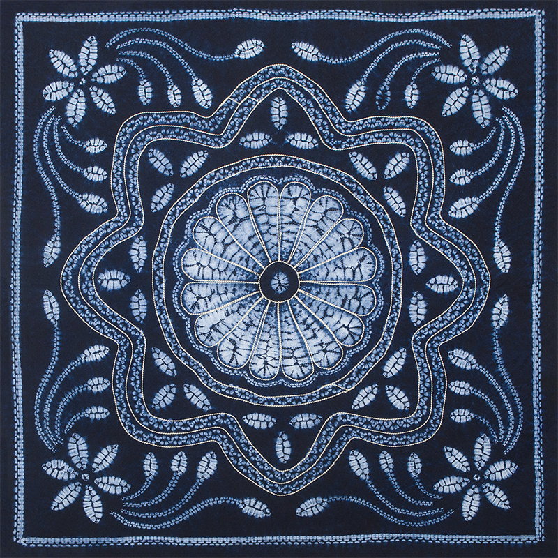 Yunnan Dali Bai ethnic handmade Dyed Blue Dyed Pure Cotton Dining Mat Table Tablecloth Office Household Guest House Decoration for Bull Flowers