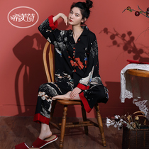 2022 New Sleepwear Womens Pure Cotton Spring Autumn Country Tide China Wind Long Sleeve Summer Senior Sensation Home Suit Suit