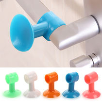  Silicone door stopper punch-free anti-collision rubber door bumper Bathroom door top suction wall glass door flush suction door device 6 packs