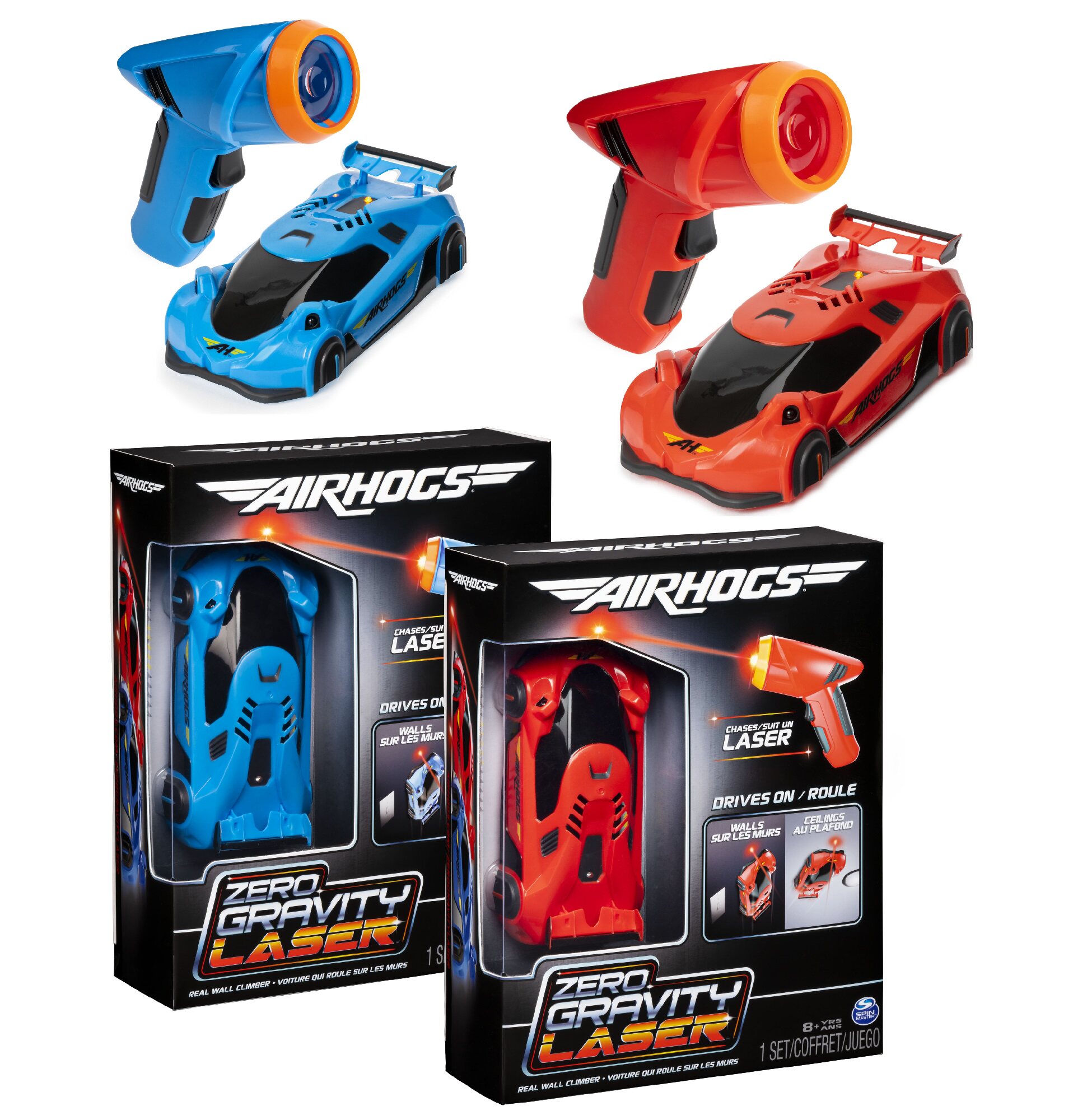 Air Hogs Zero Gravity Laser Laser Remote Control Racing Racing Roads Zero Gravity Crossing Wall Toy Car