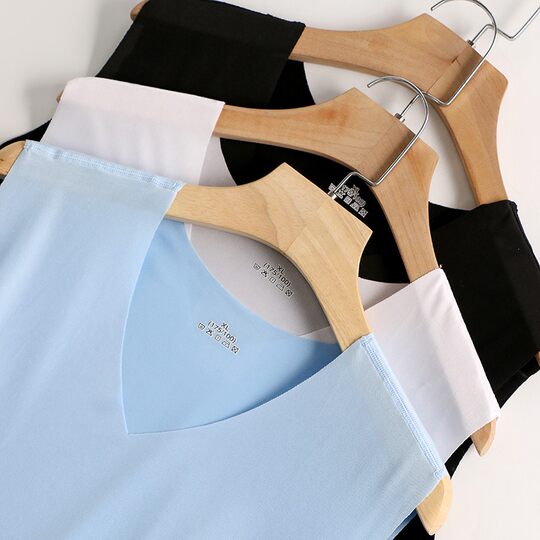 Summer Seamless Quick-Drying Sports Ice Silk V-Neck Wide-Shoulder Seamless Vest for Men, Slim-Fit Youth Sleeveless T-Shirt Vest Base Layer