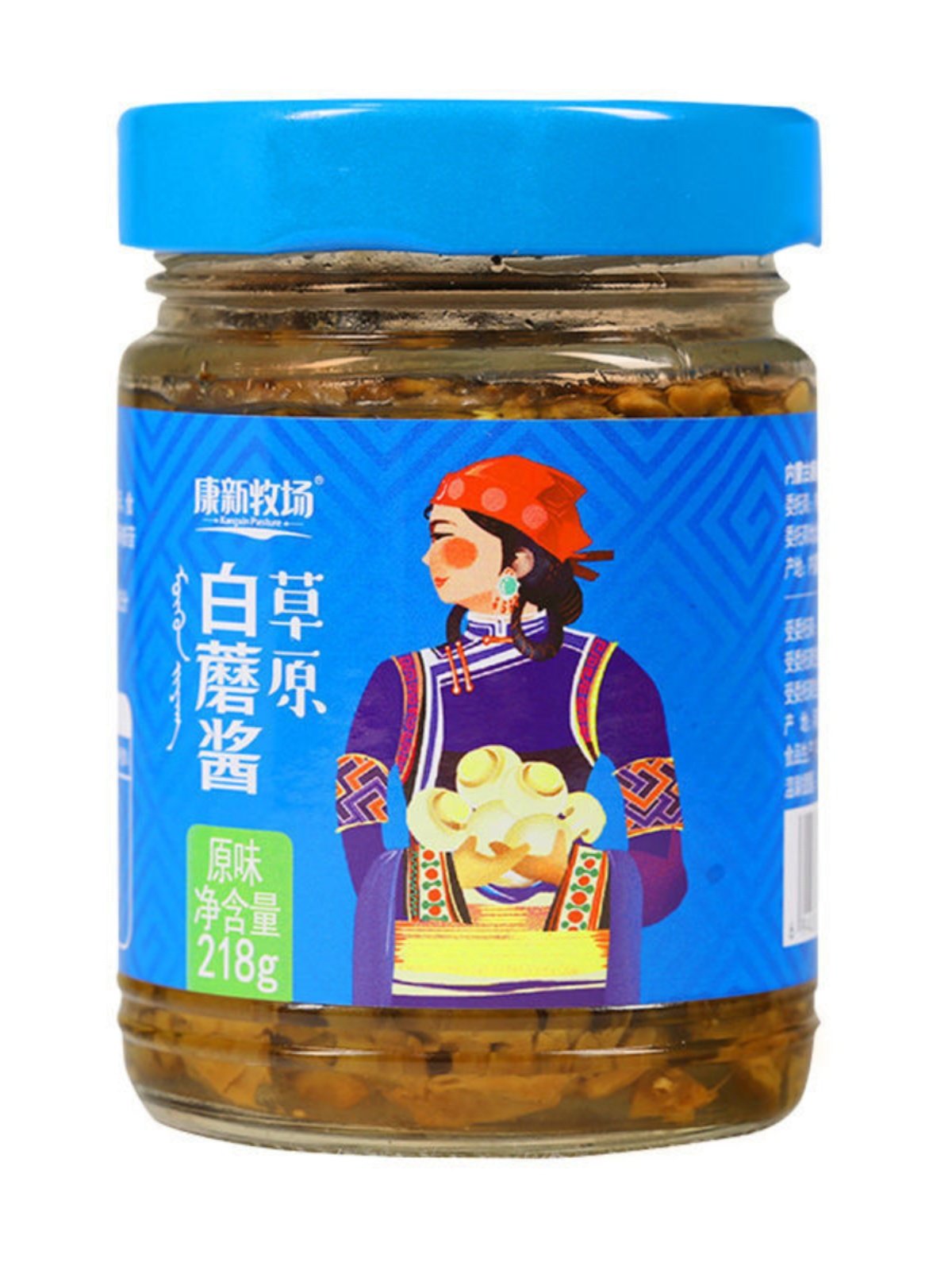 Kangxin Ranch Prairie White Mushroom Sauce Spicy Mushroom Sauce Seasoning Sauce White Mushroom Sauce Chili Sauce Rice Sauce 218g