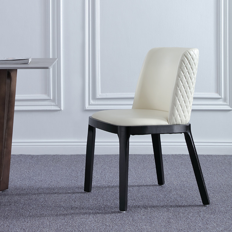 Dining chair modern minimalist home Nordic restaurant solid wood chair back stool leisure creative net red ins light luxury