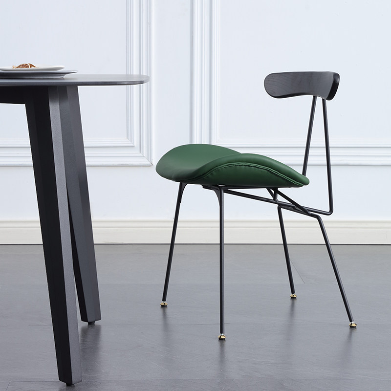 Dining chair home modern minimalist light luxury Nordic iron chair ins net red Italian dining room simple stool backrest