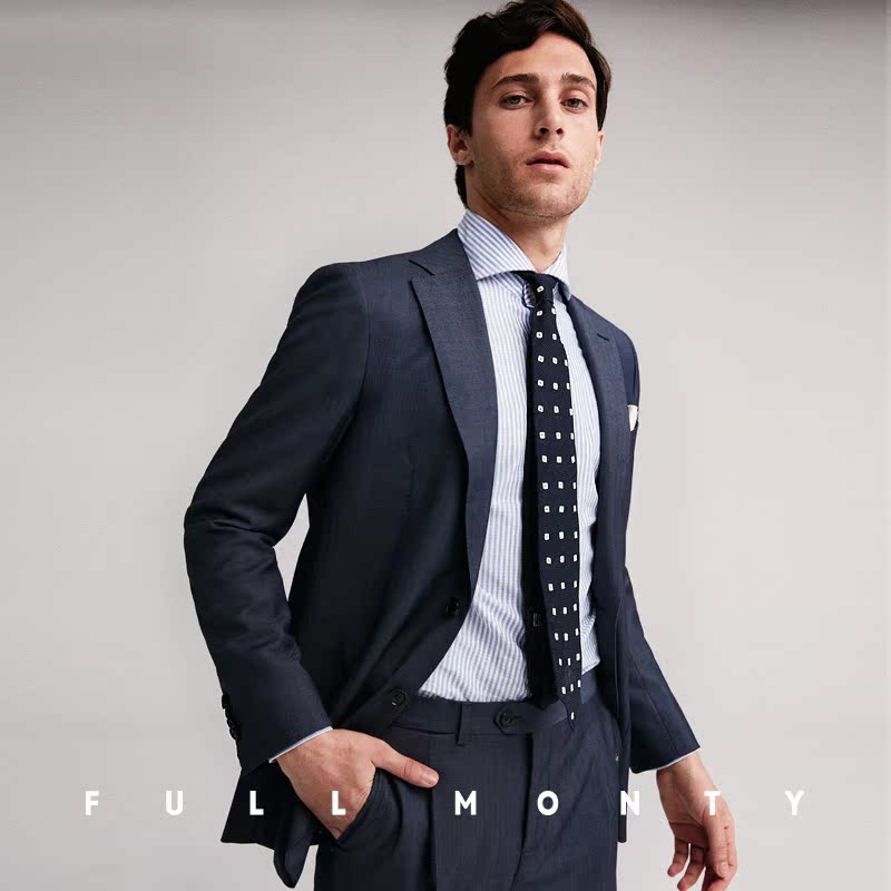 Full Monty Grey Tae-Tín T-rút thăm Suit nam Kinh doanh ăn mặc Fine dệt len ​​Flat Set Tây