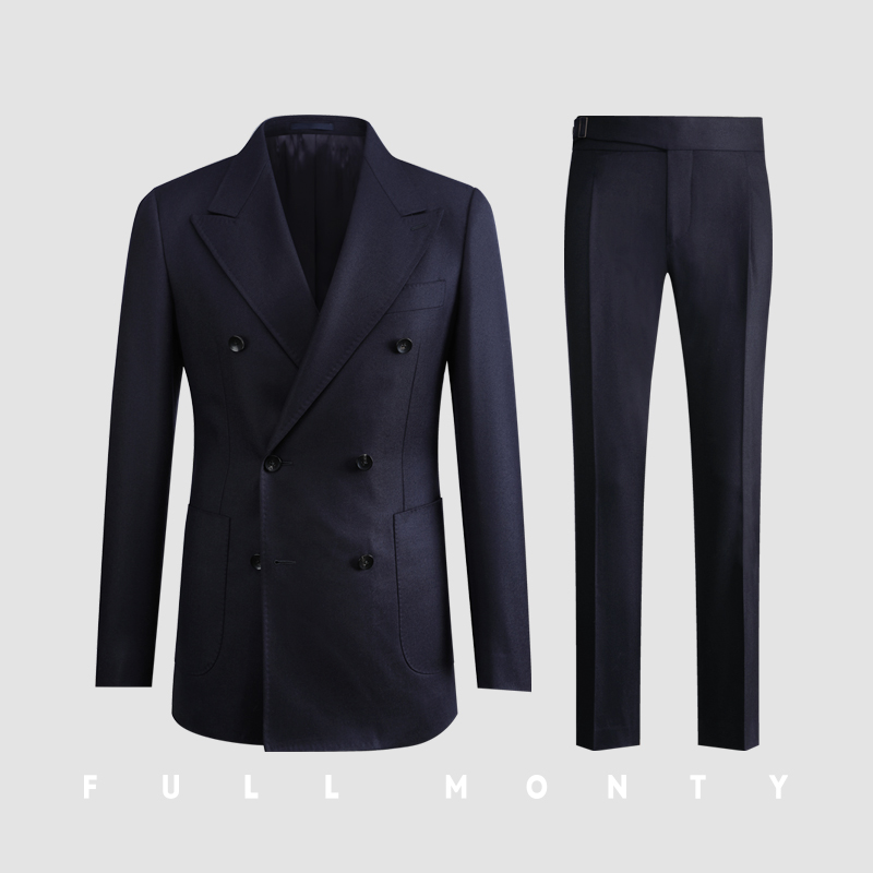 Full Monty Tây Tạng flannel xanh đúp hàng kinh doanh tinh tế phù hợp với len tiệc khóa phù hợp với nam giới