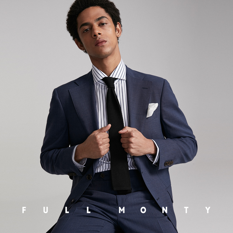 Full Monty Grey Xanh Flat-in sửa phẳng cổ áo phù hợp với len giản dị phù hợp với nam giới