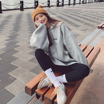 Hooded sweater 2021 new female short Korean version of loose ins with hat letters Net red fried street aged coat tide