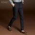 POWO quần slim quần quần kẻ sọc đen ăn mặc thời trang nam quần kinh doanh phù hợp với quần phù hợp với quần mùa thu quần tây nam ống suông Suit phù hợp