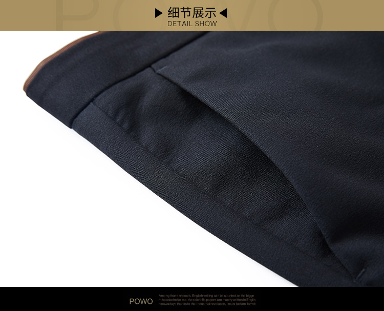 POWO quần âu quần tây nam Slim kinh doanh bình thường micro-thun đen quần nam xu hướng quần trẻ - 3/4 Jeans quần áo thể thao nam