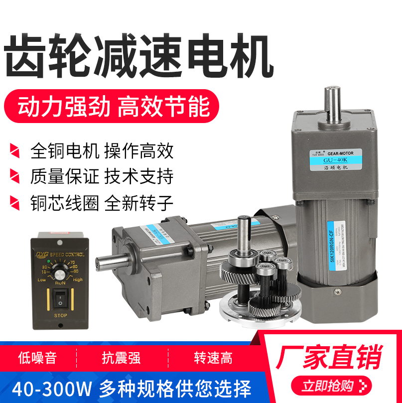 60 90 120W Micro gear motor 180 250 300W speed motor Single phase 220 Three phase 380
