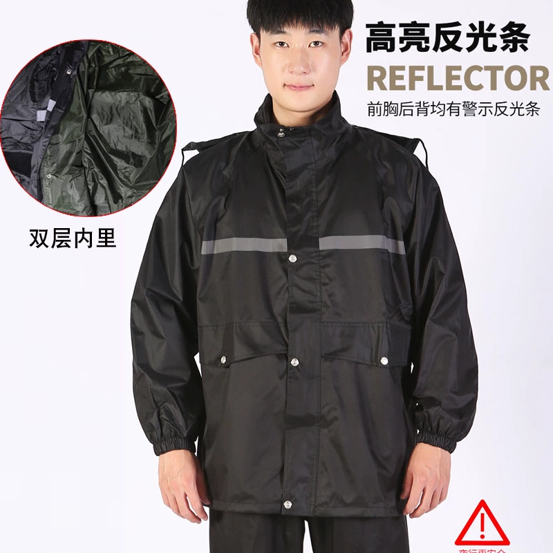 Bộ áo mưa và quần đi mưa dành cho nam và nữ mang đi dài toàn thân đi xe điện đi mưa lớn áo poncho xẻ đơn quần áo bảo hộ cho kỹ sư quan ao bao ho lao dong cao cap 