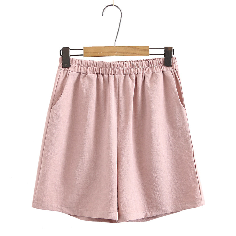 Plus-size women's clothing middle-aged mother's pants summer foreign style fat mother summer cotton and linen shorts women's thin section plus fat