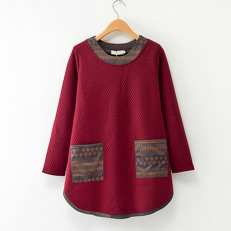 Large size women's clothing spring clothing plus fattening up women's undershirt with long sleeves cover for slim and fat moms spring and autumn clothing loot