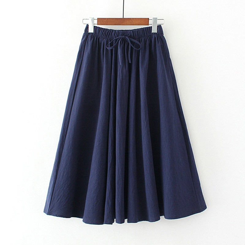 Large Size Women's Dress Fat Mm Summer Dress 2021 New Summer Suitable for Fat Man's Skirt Cotton Linen Skirt women's foreign pie