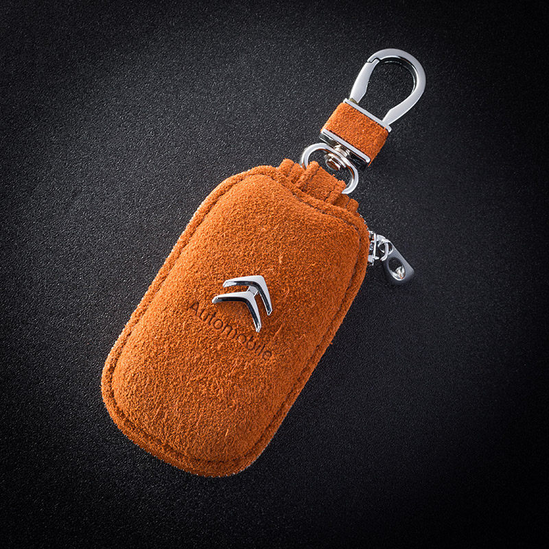 Dedicated to Dongfeng Citroen Sega key bag leather two key C4 car folding remote control sleeve buckle modification