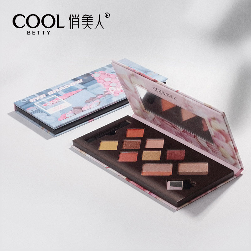 Playful Beauty Nine Color Marble Eye Shadow Disc Bicolor C Place Earth Color Matte Pearlescent Beginner Girl Ensemble
