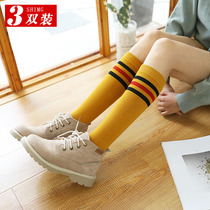 Knee-length stockings Childrens midline Socks Socks womens tide half cotton socks Japanese Street autumn and winter high leg socks
