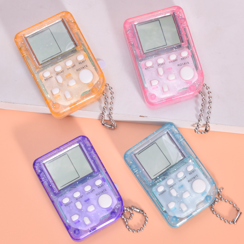 Small couple Russia Tetris game console Key chain Guys anti-lose High sense Simple and refined and cute retro