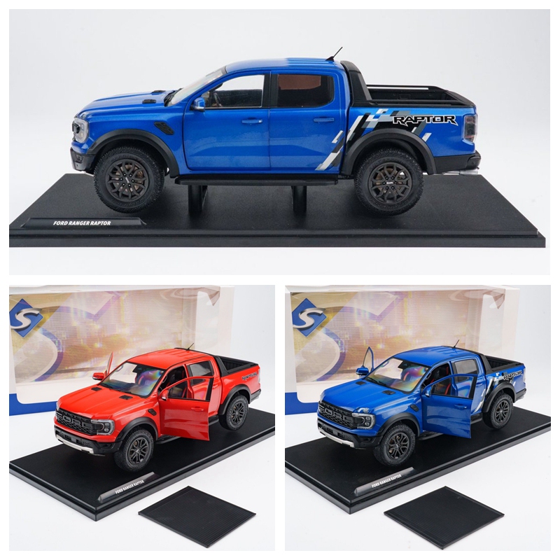 Solido 1:18 Ford Ranger Ford Raptor Blue Red Pickup Truck Alloy Car Model