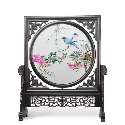 Suzhou embroidery Su embroidery double-sided embroidery boutique home decoration painting handmade Chinese style flowers and birds intangible cultural gifts