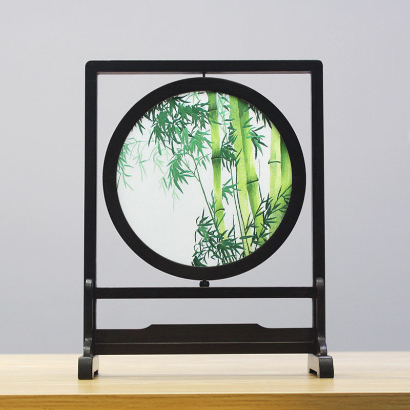 Su embroidery double-sided embroidery living room Chinese Taiwan screen handicraft decoration home decoration hand embroidery painting Suzhou