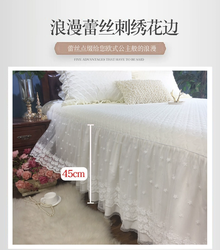 Giường ngủ mùa hè Yalu trải giường đơn mảnh ren 1,5 m Bộ giường 1,8m công chúa chống gió ba mảnh - Váy Petti váy giường khách sạn