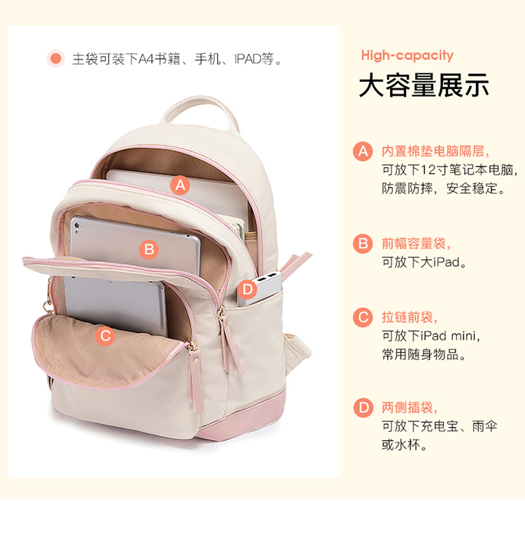 Miffy túi đeo vai nữ 2019 mới thời trang túi xách du lịch đơn giản vải sinh viên đơn giản ba lô nhỏ hoang dã - Ba lô balo đi học nữ cấp 3