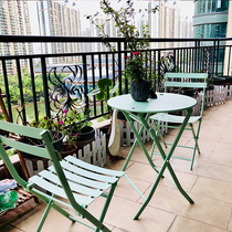 Nordic Balcony Table And Chairs Three Sets Outdoor Patio Iron Art Terrace Folding Small Table Simple Milk Tea Shop Café