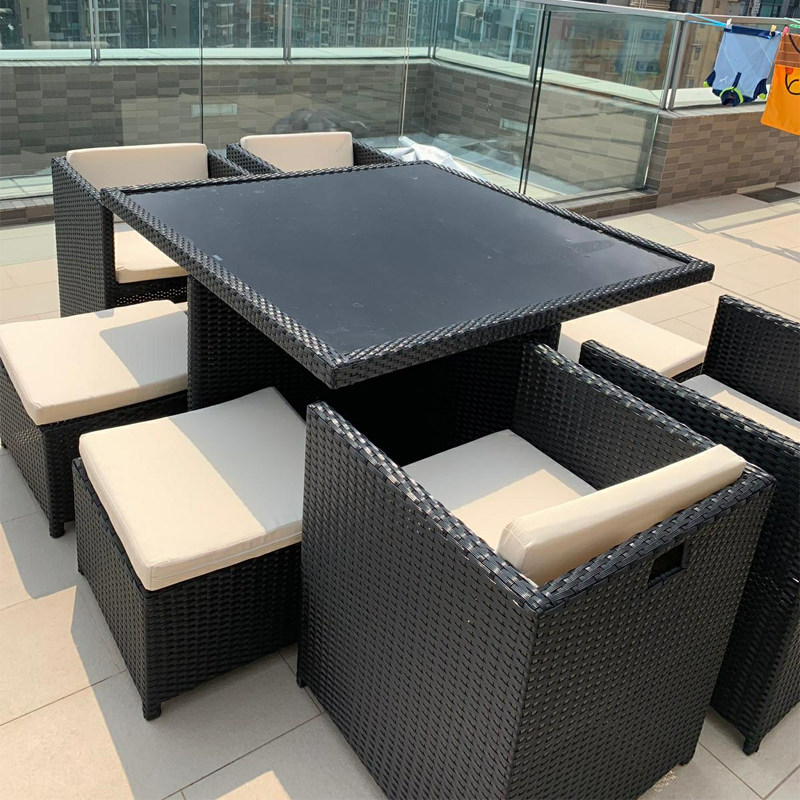 Outdoor table and chair sofa combination leisure rattan chair card seat coffee table garden modern minimalist indoor and outdoor Nordic courtyard