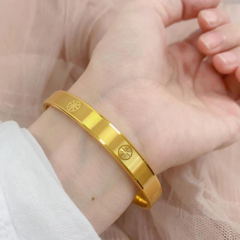 New Imitation Gold Bracelet 999 Stamped Solid Gold Bracelet 18K Brushed Rice-Shaped Pure Gold Bangle Gold Bracelet for Gift Giving New Imitation Gold Bracelet 999 Stamped Solid Gold Bracelet 18K Brushed Rice-Shaped Pure Gold Bangle Gold Bracelet for Gift Giving