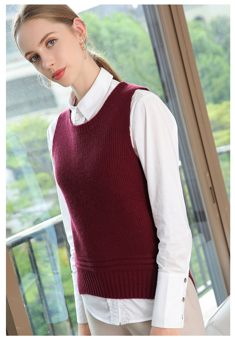Débardeur hiver femme en Cachemire Laine - Ref 3176425 Image 17